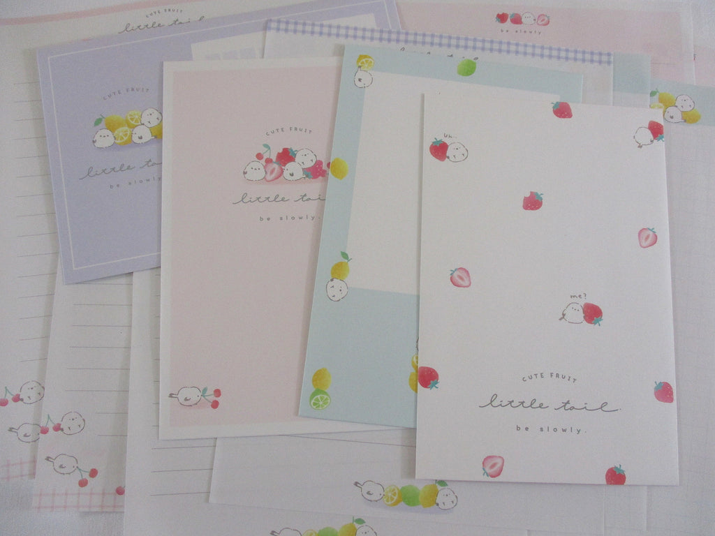 Cute Kawaaii Q-lia Bird Little Tail Cute Strawberry Fruit Letter Sets - Stationery Writing Paper Envelope Penpal Gift