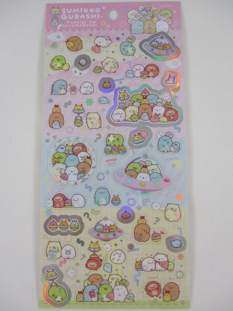 Cute Kawaii San-X Sumikko Gurashi Fushigi otomodachi UFO Alien Space Sticker Sheet 2023 - B - for Planner Journal Scrapbook Craft