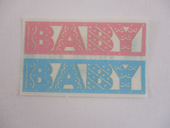 Mrs Grossman Baby Pink Blue Sticker Sheet / Module - Vintage & Collectible - Stationery Journal Scrapbook Diary Notebook Planner Schedule Gift