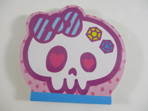 Cute Kawaii VHTF Rare Collectible Q-lia Skull Halloween Diecut 4 x 6 Inch Notepad / Memo Pad - Stationery Designer Paper Collection