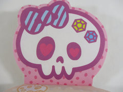 Cute Kawaii VHTF Rare Collectible Q-lia Skull Halloween Diecut 4 x 6 Inch Notepad / Memo Pad - Stationery Designer Paper Collection