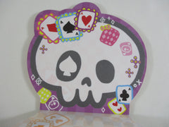 Cute Kawaii VHTF Rare Collectible Q-lia Skull Halloween Diecut 4 x 6 Inch Notepad / Memo Pad - Stationery Designer Paper Collection