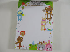 Cute Kawaii VHTF Vintage Collectible Q-lia Bear friends My Little Garden 4 x 6 Inch Notepad / Memo Pad - Stationery Designer Paper Collection