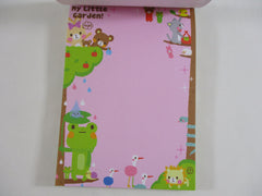 Cute Kawaii VHTF Vintage Collectible Q-lia Bear friends My Little Garden 4 x 6 Inch Notepad / Memo Pad - Stationery Designer Paper Collection