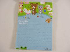 Cute Kawaii VHTF Vintage Collectible Q-lia Bear friends My Little Garden 4 x 6 Inch Notepad / Memo Pad - Stationery Designer Paper Collection