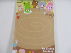 Cute Kawaii VHTF Vintage Collectible Q-lia Bear friends My Little Garden 4 x 6 Inch Notepad / Memo Pad - Stationery Designer Paper Collection