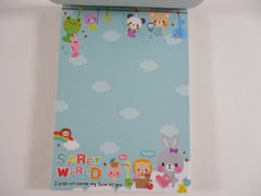 Cute Kawaii VHTF Vintage Collectible Q-lia Bear friends Secret World 4 x 6 Inch Notepad / Memo Pad - Stationery Designer Paper Collection