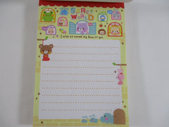 Cute Kawaii VHTF Vintage Collectible Q-lia Bear friends Secret World 4 x 6 Inch Notepad / Memo Pad - Stationery Designer Paper Collection