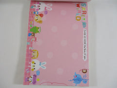 Cute Kawaii VHTF Vintage Collectible Q-lia Bear friends Secret World 4 x 6 Inch Notepad / Memo Pad - Stationery Designer Paper Collection