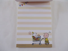 Rare ❤︎ *ੈ✩‧₊˚ Collectible ✿ Gift - Cute Kawaii Peanuts Snoopy Cartful Food Market 4 x 6 Inch Notepad / Memo Pad Diary Journal - Stationery Designer Paper Collection