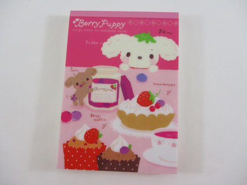 Cute Kawaii Rare HTF Vintage San-X Berry Puppy 4 x 6 Inch Notepad / Memo Pad - E - Stationery Designer Paper Collection