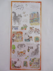 Cute Kawaii Mind Wave Cat Tabby Daily Scenery Sticker Sheet A Scenic Walk in the Neighborhood - for Journal Planner Diary Craft Gift Schedule Notebook Creative Art