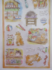 Cute Kawaii Mind Wave Cat Tabby Daily Scenery Sticker Sheet C Scenic Walk in the Neighborhood - for Journal Planner Diary Craft Gift Schedule Notebook Creative Art