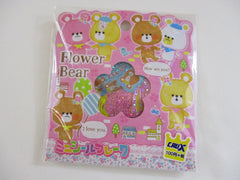Cute Kawaii ⋆ ˚｡⋆୨୧˚ 🎈 (´｡• ◡ •｡`) ♡ VHTF Flower Bear Stickers Flake Sack - Rare Vintage