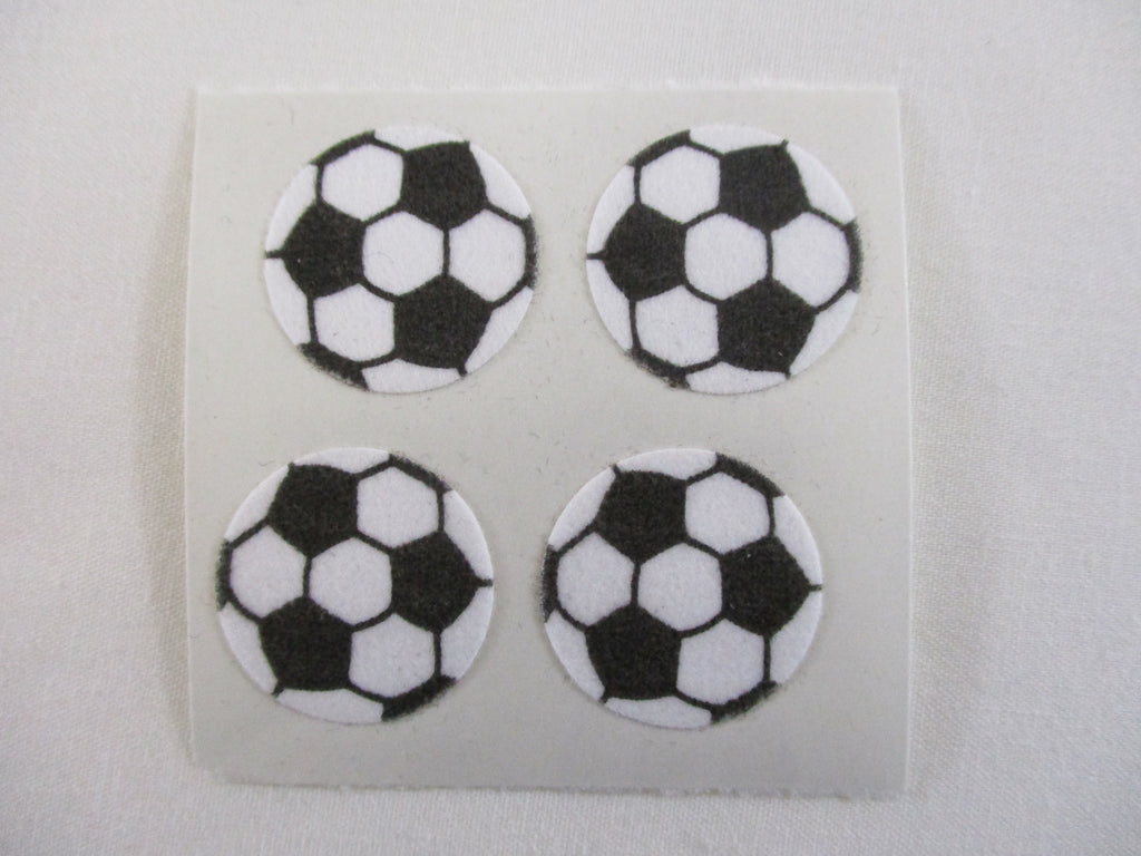Sandylion Soccer Sport Ball Football Fuzzy Sticker Sheet / Module - Vintage & Collectible