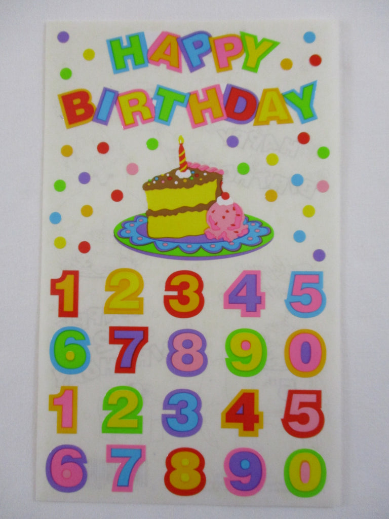 Mrs Grossman 4 x 6.5 Happy Birthday Sticker Sheet - Vintage & Collectible 2003