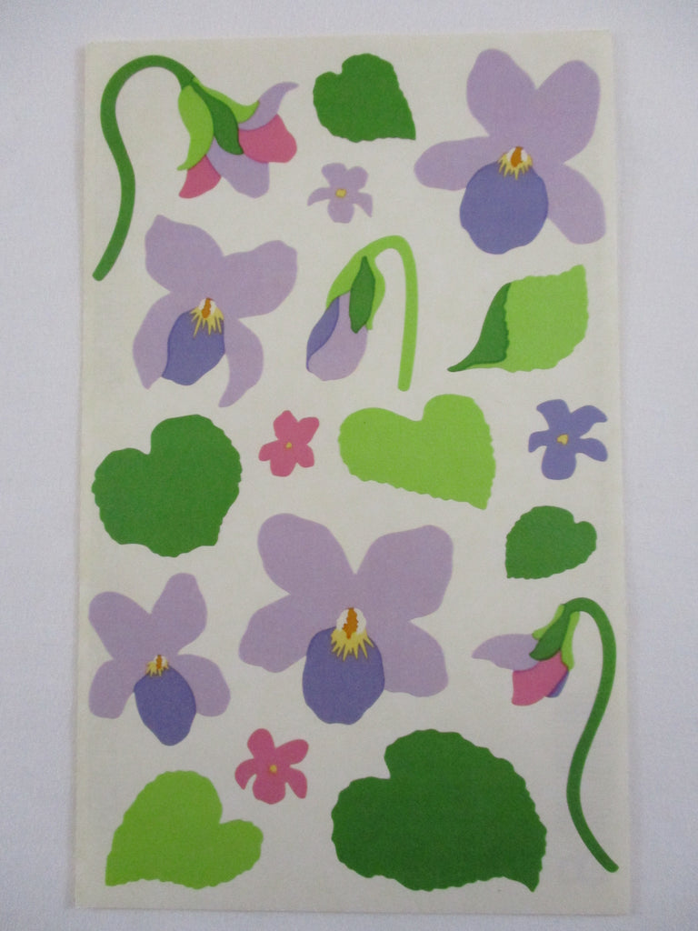 Mrs Grossman Vellum Collection series 4 x 6.5 Flower Violets Sticker Sheet / Module - Vintage & Collectible 2002