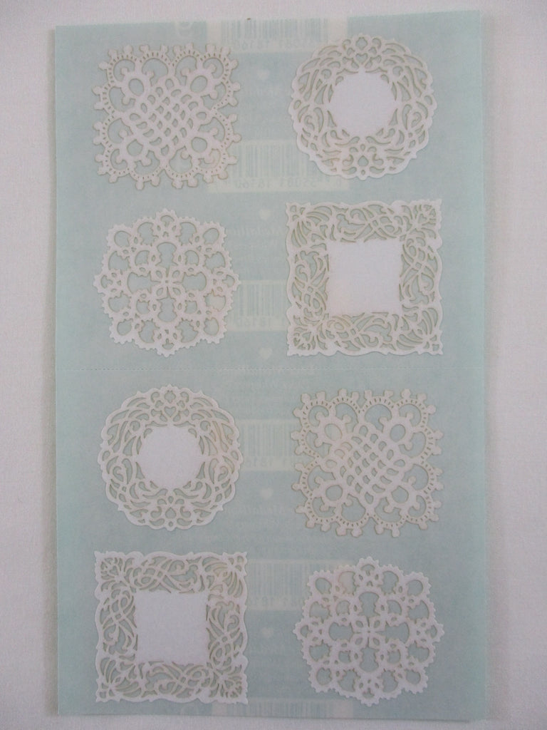 Mrs Grossman Paper Whispers Laser Cut series 4 x 6.5 Lace Medallions Ornaments Sticker Sheet / Module - Vintage & Collectible 2003
