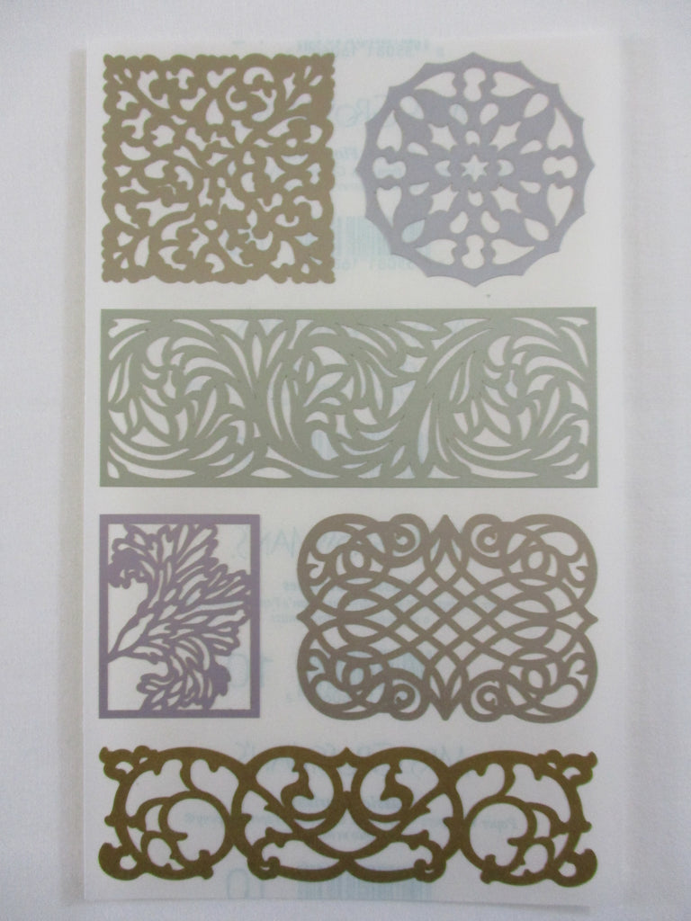 Mrs Grossman Paper Whispers Laser Cut series 4 x 6.5 Classic Flourishes Ornaments Sticker Sheet / Module - Vintage & Collectible 2004