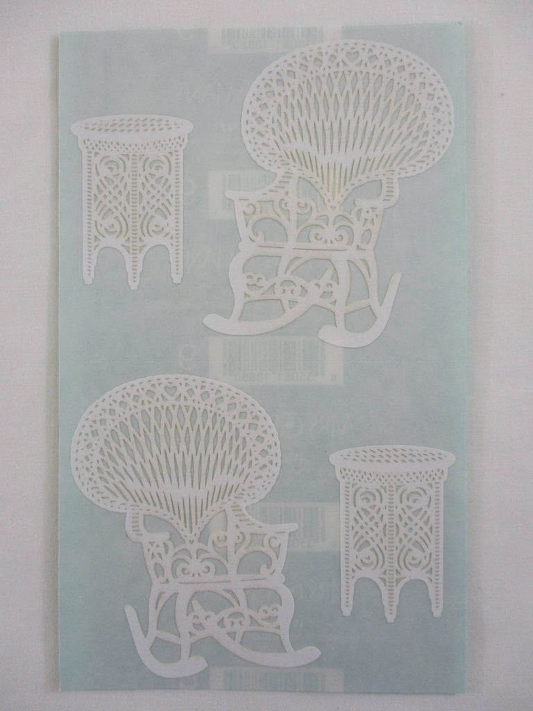 Mrs Grossman Paper Whispers Laser Cut series 4 x 6.5 Wicker Rocker Sticker Sheet / Module - Vintage & Collectible 2004
