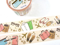 Cute Kawaii Saien Washi / Masking Deco Tape - Fashion Travel Working Outfit - for Diary Journal Planner Craft Scrapbook Gift