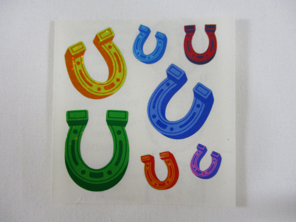 Sandylion Horseshoe Glitter Sticker Sheet / Module - Vintage & Collectible