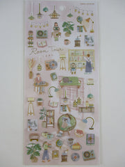 Cute Kawaii Kamio My Room Tour Series Sticker Sheet - Book Cafe Read Music Student College Hobby Relax Coffee Light Cozy - for Journal Planner Craft Agenda Organizer Scrapbook