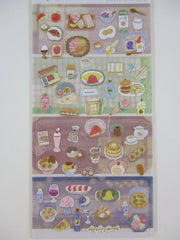 Cute Kawaii Kamio 4 Scenes Series Sticker Sheet -  Food Breakfast Lunch Dinner Burger Pancake Tea Sushi Bread Sweet Cake Milk Egg - for Journal Planner Craft Agenda Organizer Scrapbook