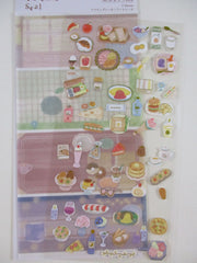 Cute Kawaii Kamio 4 Scenes Series Sticker Sheet -  Food Breakfast Lunch Dinner Burger Pancake Tea Sushi Bread Sweet Cake Milk Egg - for Journal Planner Craft Agenda Organizer Scrapbook