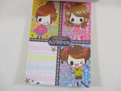 Cute Kawaii VHTF Vintage Collectible Kamio Magical Girl Friends 4 x 6 Inch Notepad / Memo Pad - Stationery Designer Paper Collection