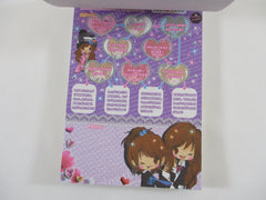 Cute Kawaii VHTF Vintage Collectible Crux Happy Pink Girl Friends 4 x 6 Inch Notepad / Memo Pad - Stationery Designer Paper Collection