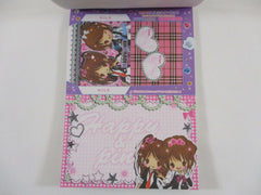 Cute Kawaii VHTF Vintage Collectible Crux Happy Pink Girl Friends 4 x 6 Inch Notepad / Memo Pad - Stationery Designer Paper Collection