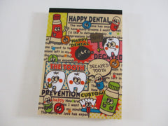 Cute Kawaii VHTF Vintage Collectible Kamio Happy Dental 4 x 6 Inch Notepad / Memo Pad - Stationery Designer Paper Collection