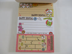 Cute Kawaii VHTF Vintage Collectible Kamio Happy Dental 4 x 6 Inch Notepad / Memo Pad - Stationery Designer Paper Collection