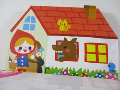 Cute Kawaii VHTF Vintage Collectible Kamio Red Riding Hood Die cut 4 x 6 Inch Notepad / Memo Pad - Stationery Designer Paper Collection