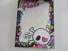 Cute Kawaii VHTF Vintage Collectible Kamio Love Peace Skull Halloween 4 x 6 Inch Notepad / Memo Pad - Stationery Designer Paper Collection