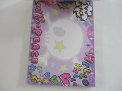 Cute Kawaii VHTF Vintage Collectible Kamio Love Peace Skull Halloween 4 x 6 Inch Notepad / Memo Pad - Stationery Designer Paper Collection