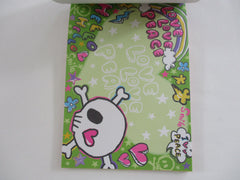 Cute Kawaii VHTF Vintage Collectible Kamio Love Peace Skull Halloween 4 x 6 Inch Notepad / Memo Pad - Stationery Designer Paper Collection