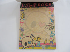 Cute Kawaii VHTF Vintage Collectible Kamio Love Peace Skull Halloween 4 x 6 Inch Notepad / Memo Pad - Stationery Designer Paper Collection