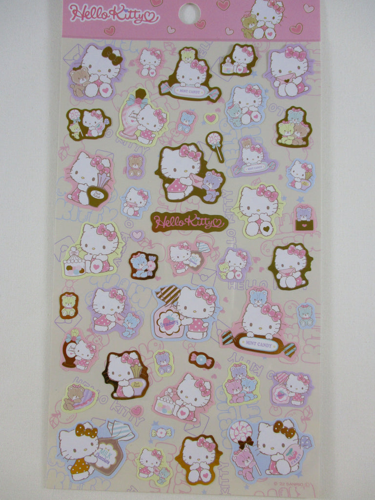Cute Kawaii Sanrio Hello Kitty Large Sticker Sheet - A Candies - for Journal Planner Craft Agenda Diary Project Gift Favorite
