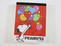 Cute Kawaii Peanuts Snoopy Mini Notepad / Memo Pad Kamio - D Balloons Heart - Stationery Designer Paper Collection Gift