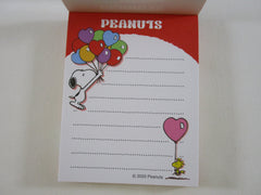 Cute Kawaii Peanuts Snoopy Mini Notepad / Memo Pad Kamio - D Balloons Heart - Stationery Designer Paper Collection Gift
