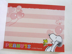 Cute Kawaii Peanuts Snoopy Mini Notepad / Memo Pad Kamio - D Balloons Heart - Stationery Designer Paper Collection Gift
