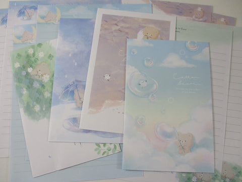 Cute Kawaii Q-Lia Cotton Bear Letter Sets - Stationery Writing Paper Envelope Penpal
