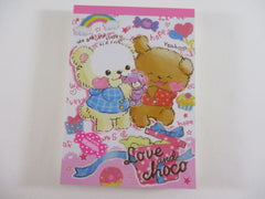 Cute Kawaii VHTF Vintage Collectible Crux Choco Bear Love 4 x 6 Inch Notepad / Memo Pad - Stationery Designer Paper Collection