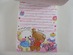 Cute Kawaii VHTF Vintage Collectible Crux Choco Bear Love 4 x 6 Inch Notepad / Memo Pad - Stationery Designer Paper Collection