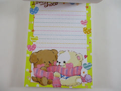 Cute Kawaii VHTF Vintage Collectible Crux Choco Bear Love 4 x 6 Inch Notepad / Memo Pad - Stationery Designer Paper Collection