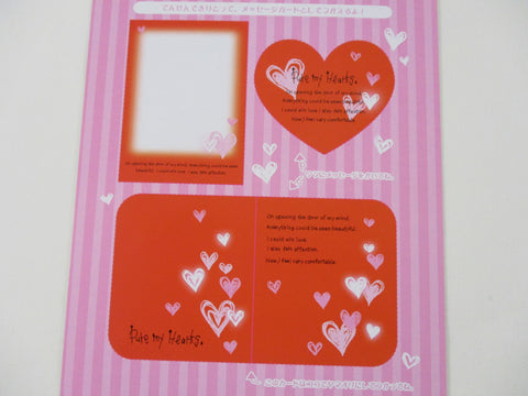 Rare ❤︎ Vintage *ੈ✩‧₊˚ Collectible ✿  Gift - Cute Kawaii DIY Paper Cut-outs Note Cards / Tags / Bookmarks - Pure My Hearts Valentine