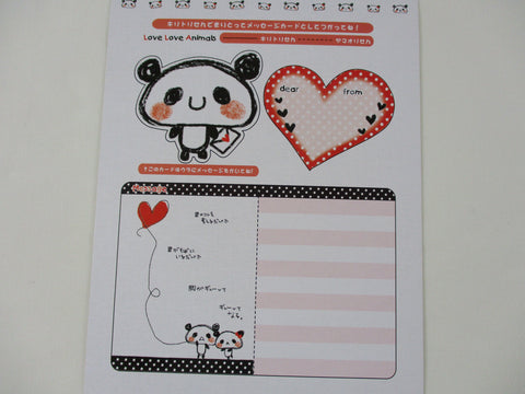 Rare ❤︎ Vintage *ੈ✩‧₊˚ Collectible ✿  Gift - Cute Kawaii DIY Paper Cut-outs Note Cards / Tags / Bookmarks - Panda Love