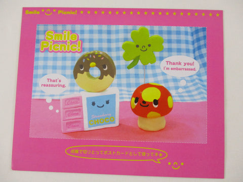 Rare ❤︎ Vintage *ੈ✩‧₊˚ Collectible - Cute Kawaii DIY Smile Picnic Mushroom Postcard